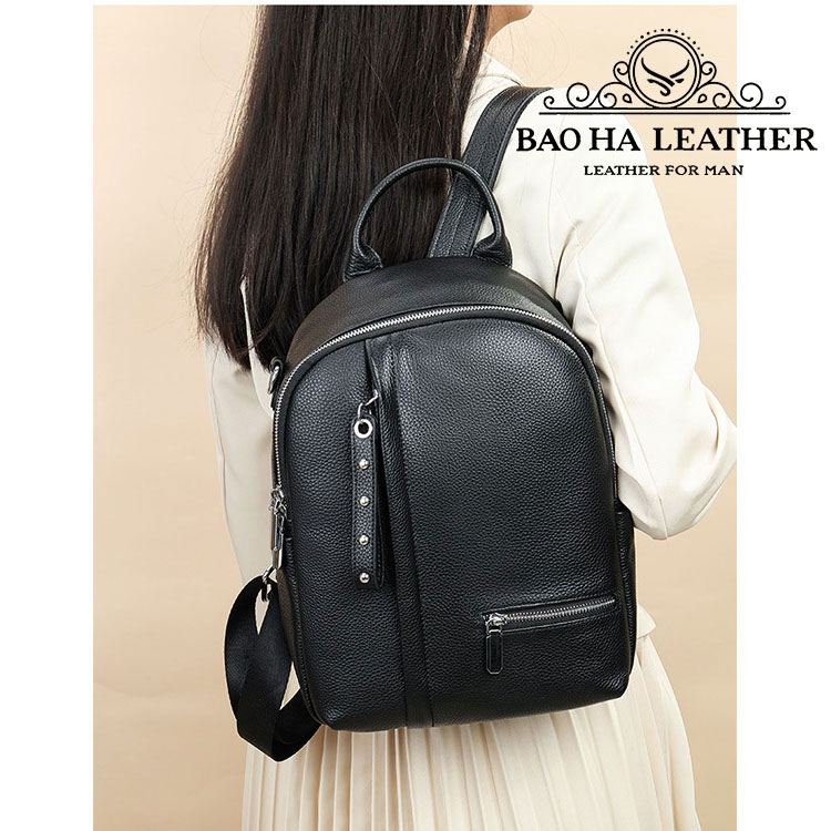 Ba lô nữ da bò đa năng BHM8119 Vừa là balo vừa là túi đeo chéo vai