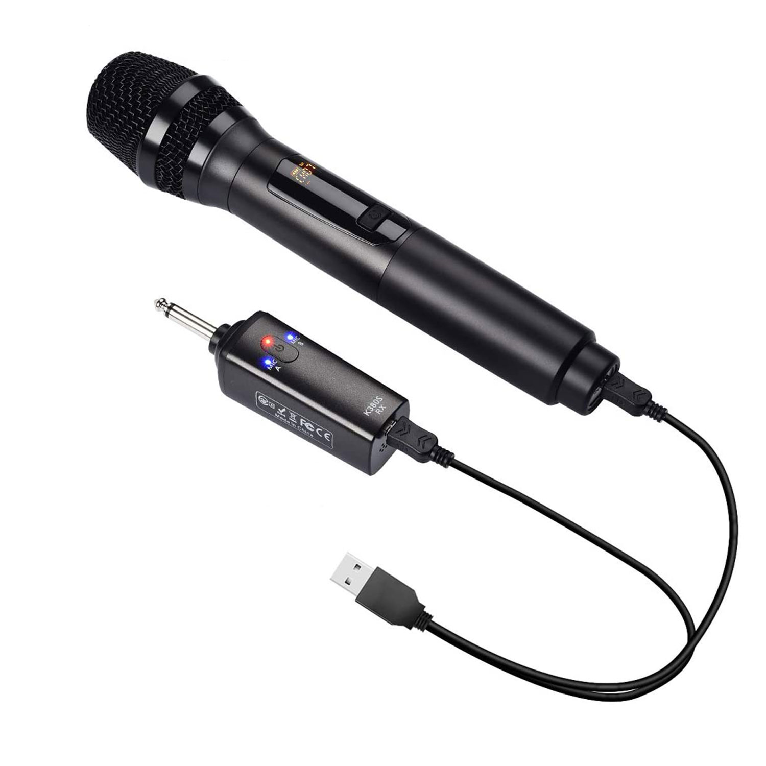 [Không Dây] Bộ 2 Mic Wireless Pin Sạc Gitafish K380S - Micro Cầm Tay Vocal Microphone Karaoke Portable Hàng Chính Hãng