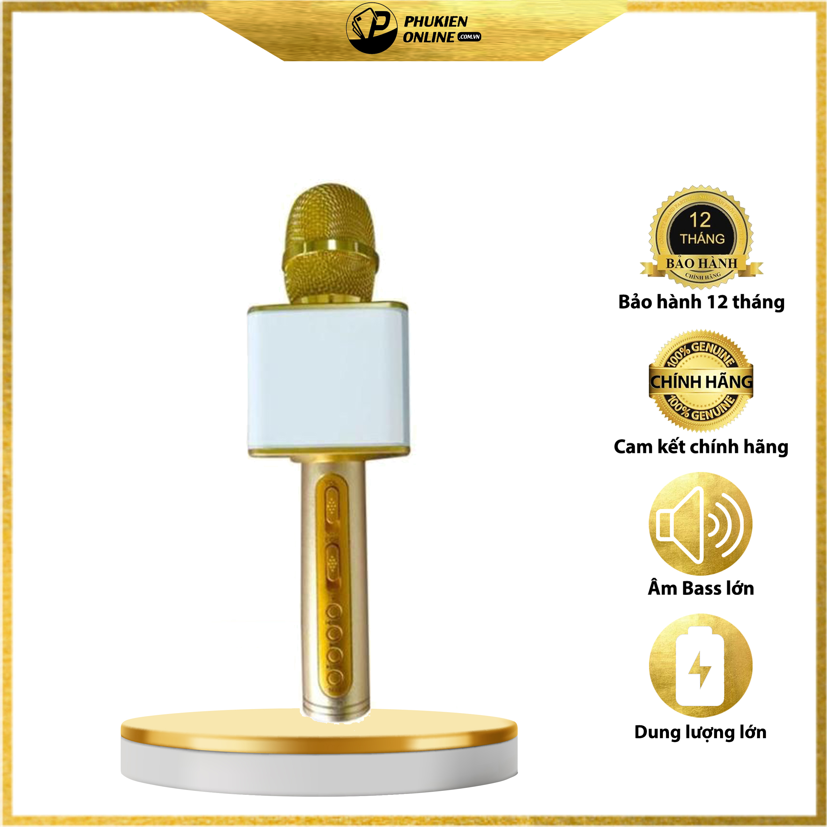 Micro Karaoke Bluetooth FLOVEME SD 08 - Pin 2600mah  - Âm thanh chân thật, loa to, bass chuẩn - Kết nối không dây - Hỗ trợ hệ điều hành: Android , iOS - Hàng chính hãng