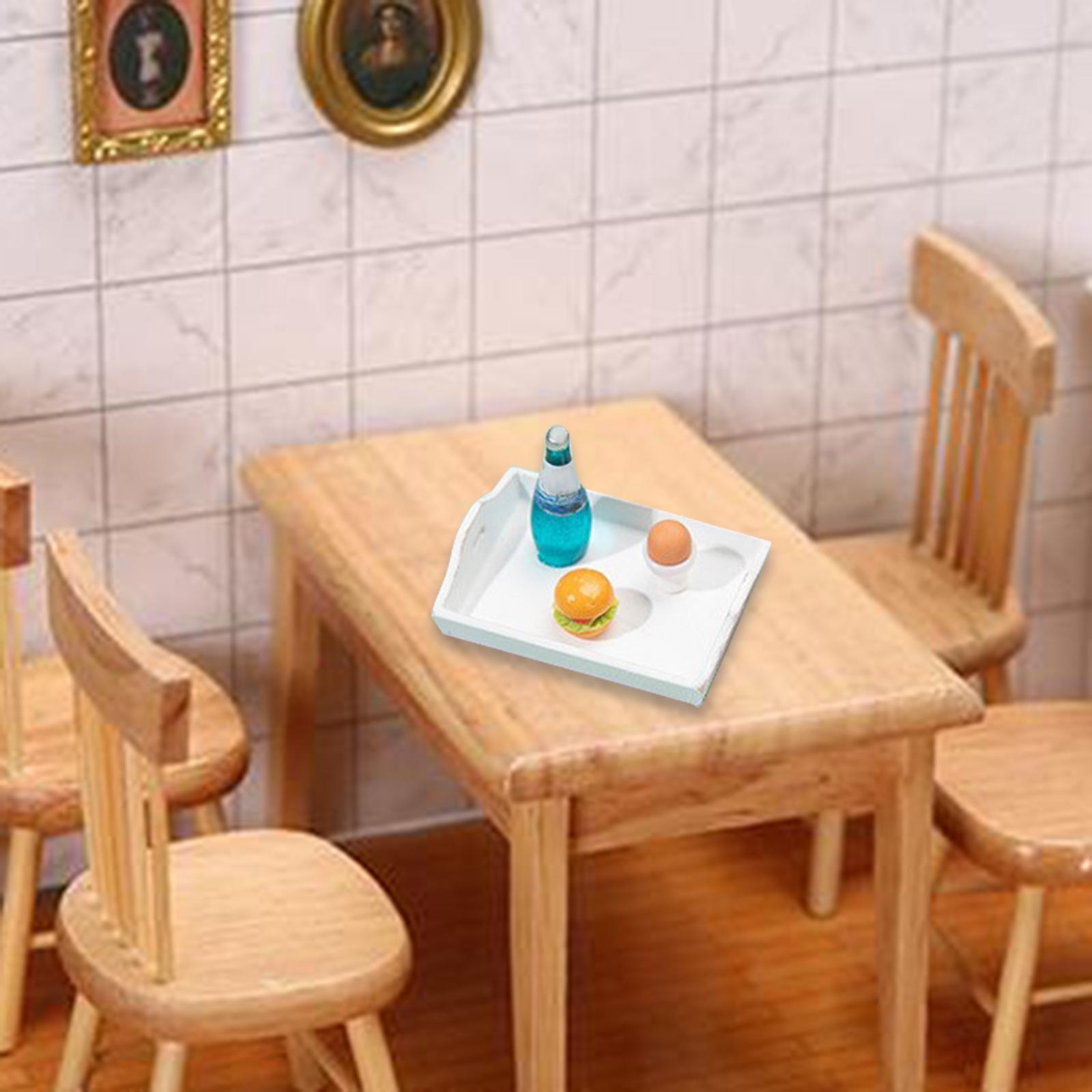 1/12 Doll House Serving Tray Miniature Cake Stand Wooden for Dolls Playsets