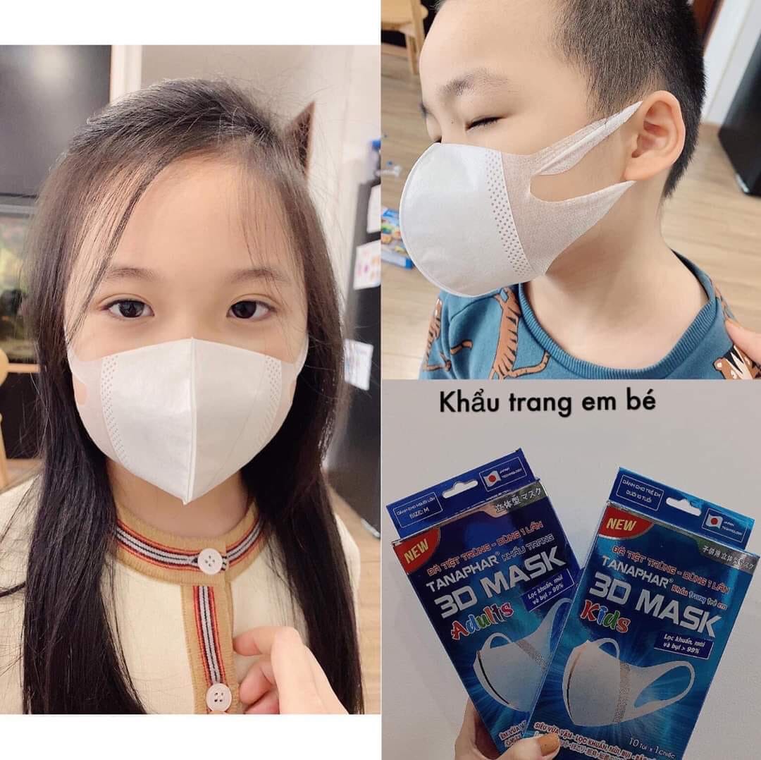 Khẩu Trang Trẻ Em 3D Mask Tanaphar ( hộp 10 chiếc)