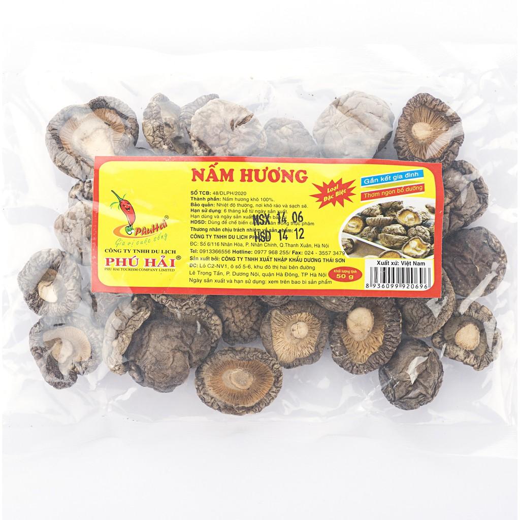 Nấm hương Phú Hải túi 50g - Hàng chính hãng