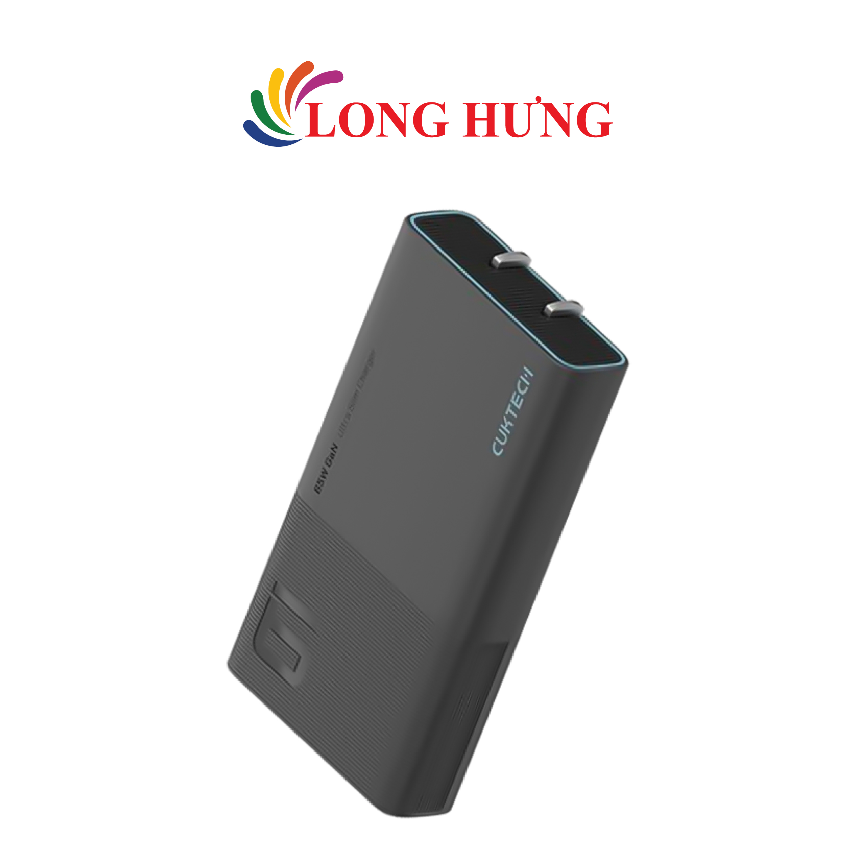 Cốc sạc Cuktech Ultra Slim 2Type-C 65W AD652S - Hàng chính hãng