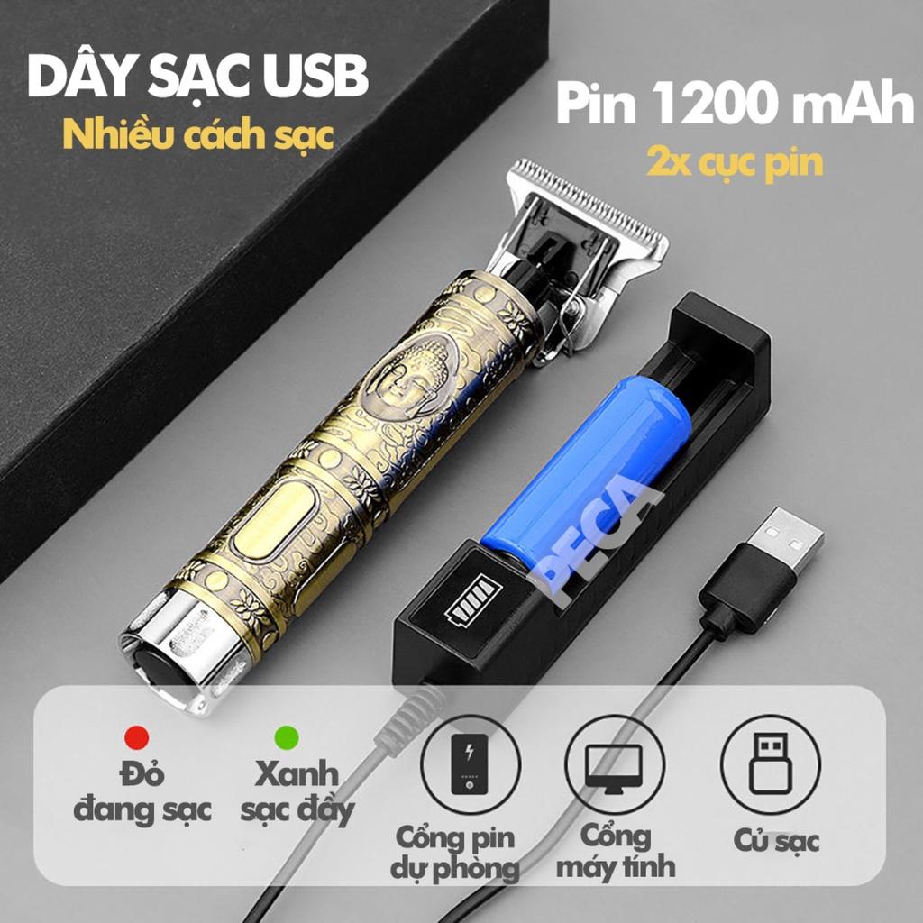 Tông đơ chấn viền không dây Kemei KM-1974A / KM-1974C 2 viên pin rời sạc được dùng fade tóc, cạo đầu cạo trắng