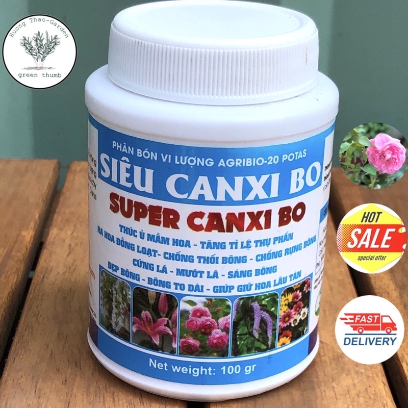 Siêu Canxi Bo Cứng Lá-Mướt Lá-Sáng Bóng-Hoa To-Lâu Tàn hũ 100gr