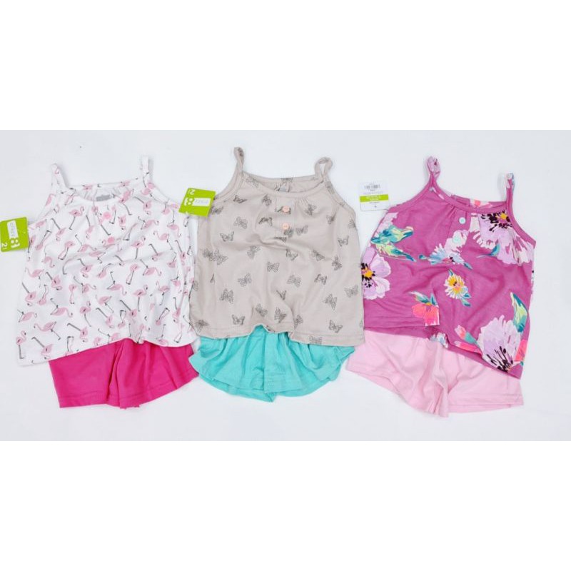 Bộ cotton 2 dây cho bé gái 1-6t (giao màu ngẫu nhiên)