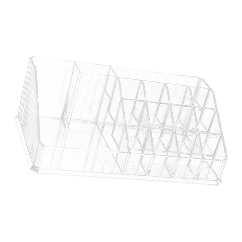 Acrylic Desk Lipstick Holder Display Cosmetic Organizer Makeup Case 16 Slots