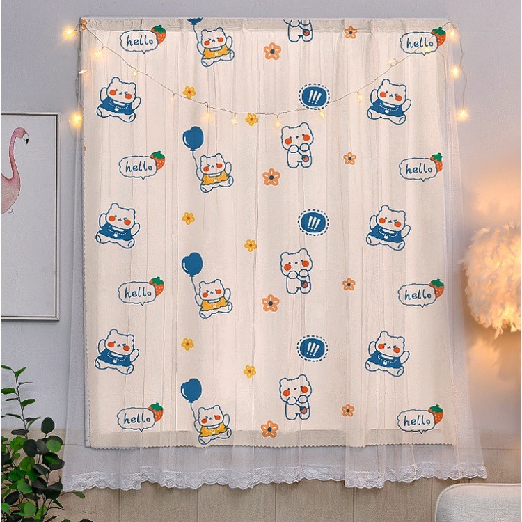 RÈM DÁN TƯỜNG HAI LỚP SIZE 1M NGANG X 1M CAO (KHÔNG CẦN THANH TREO ) NHIỀU MẪU