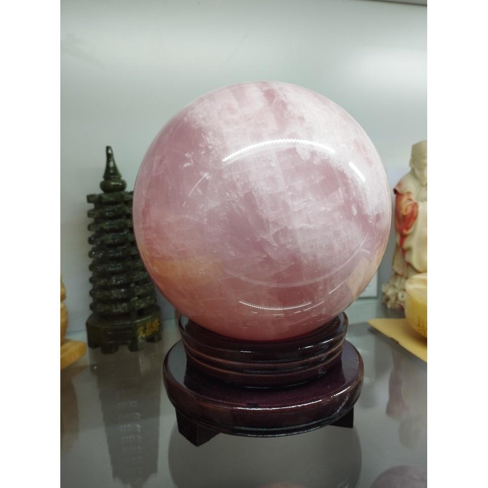 Quả Cầu, Bi Cầu Phong Thuỷ Đá Thach Anh Hồng Có Tặng Kèm Đế - Khối lượng 5.8 kg