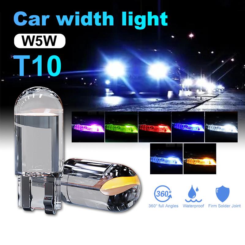 T10 xe hiển thị ánh sáng rộng LED,Đèn Led T10 Lắp Mặt Đồng Hồ,T10 W5W 168/501/2825 COB cho xe hơi Đầy 7 màu sắc Đèn