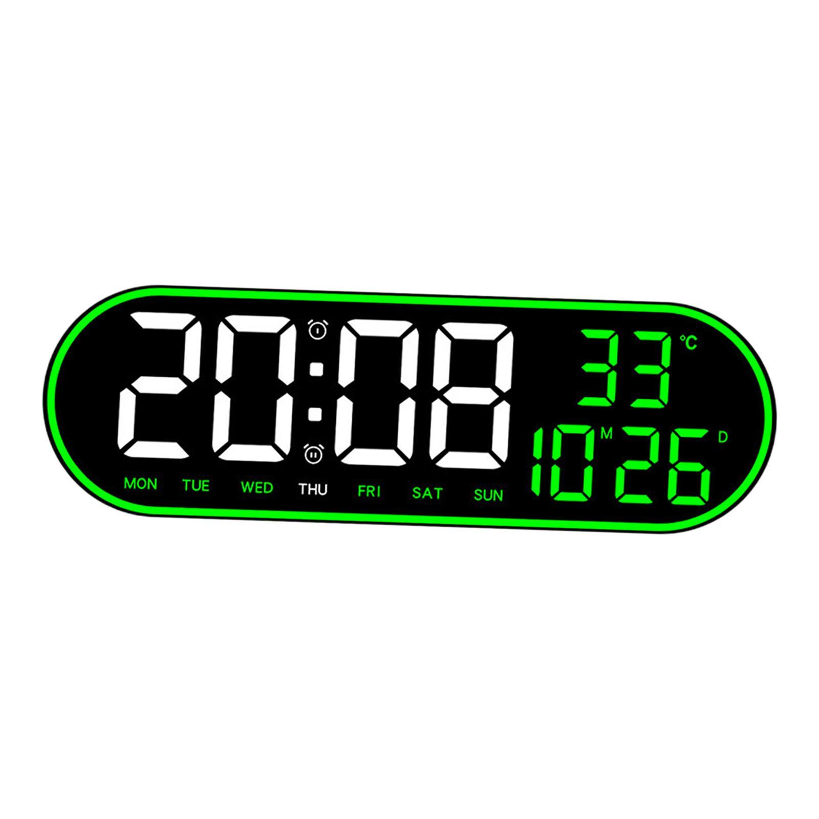 LED Wall Clock Modern LED Display Silent Alarm Clock for Home Bedroom Indoor