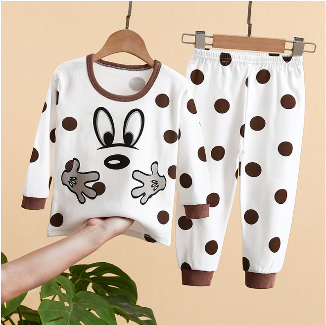 Bộ cotton dài tay cho bé Easy Baby, đồ ngủ cho bé gái chất vải cotton từ 7-17kg (ASS-305)