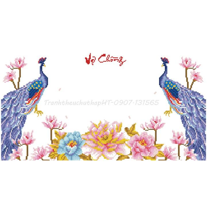 Tranh thêu chữ thập vợ chồng LV3167 - tự thêu