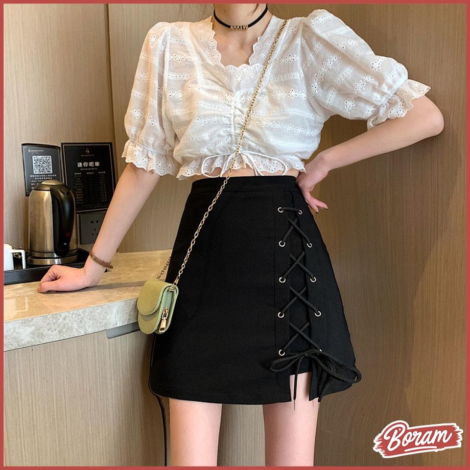 Chân Váy Ngắn Thắt Dây Cách Điệu