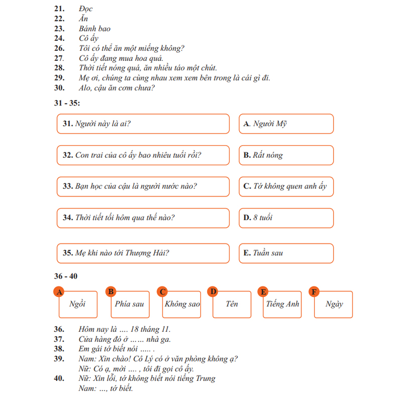 Sách - Giáo Trình Chinh Phục HSK 1 và HSK 2 - Luyện Thi HSK/HSKK - (Bài tập - Đáp án - Giải thích) - Phạm Dương Châu