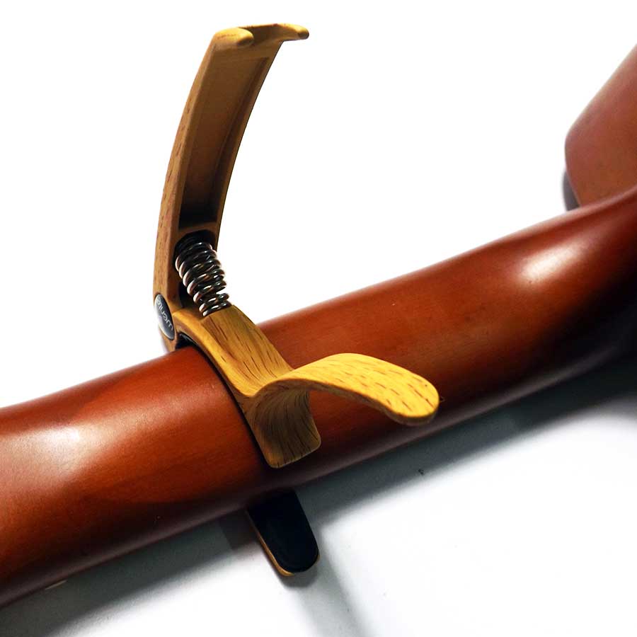 Capo Kẹp Đàn Guitar Mini Vân Gỗ Sẫm Cây Đinh Ba Wente