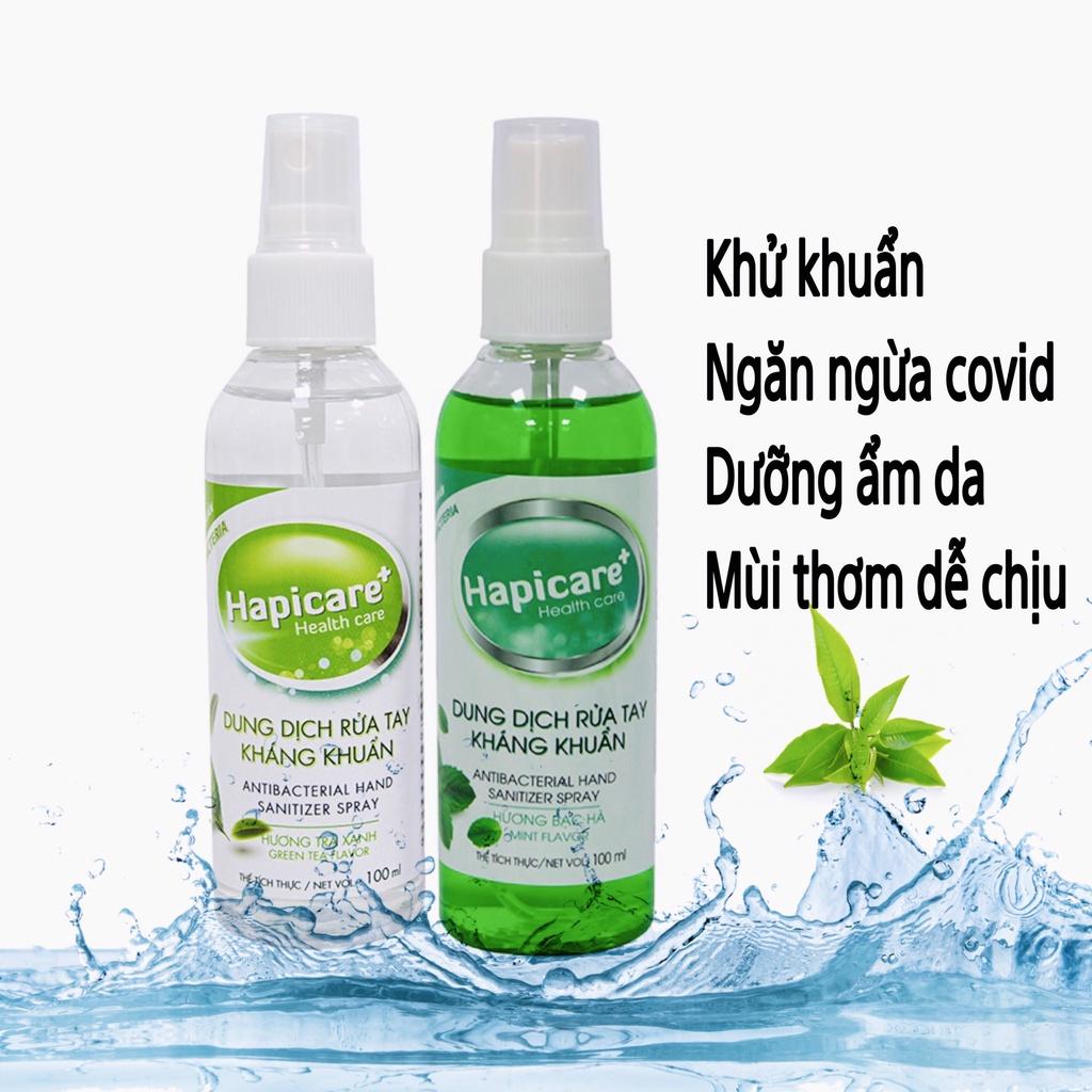 Chai Xịt Khử Khuẩn HapiCare 100ml Rửa Tay Sát Khuẩn Tiện Dụng