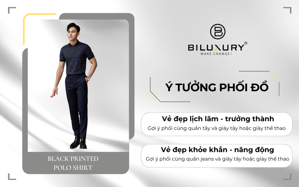 Áo Polo Vải Polyester Bền Màu, Chống Nhăn, Thấm Hút Tốt 7APCH004DEN