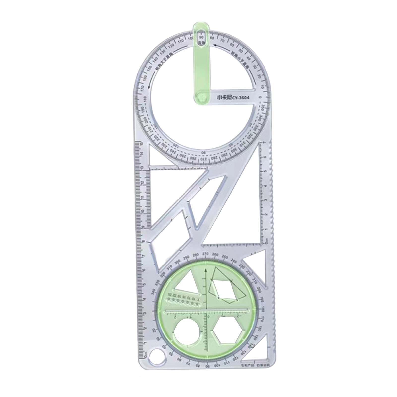 2xGeometric Ruler Drawing Ruler Measuring Stencil for Artists Sewing Office