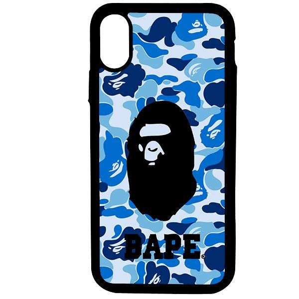 Ốp lưng dành cho Iphone X B.A.P.E Xanh Chữ - Hàng Chính Hãng