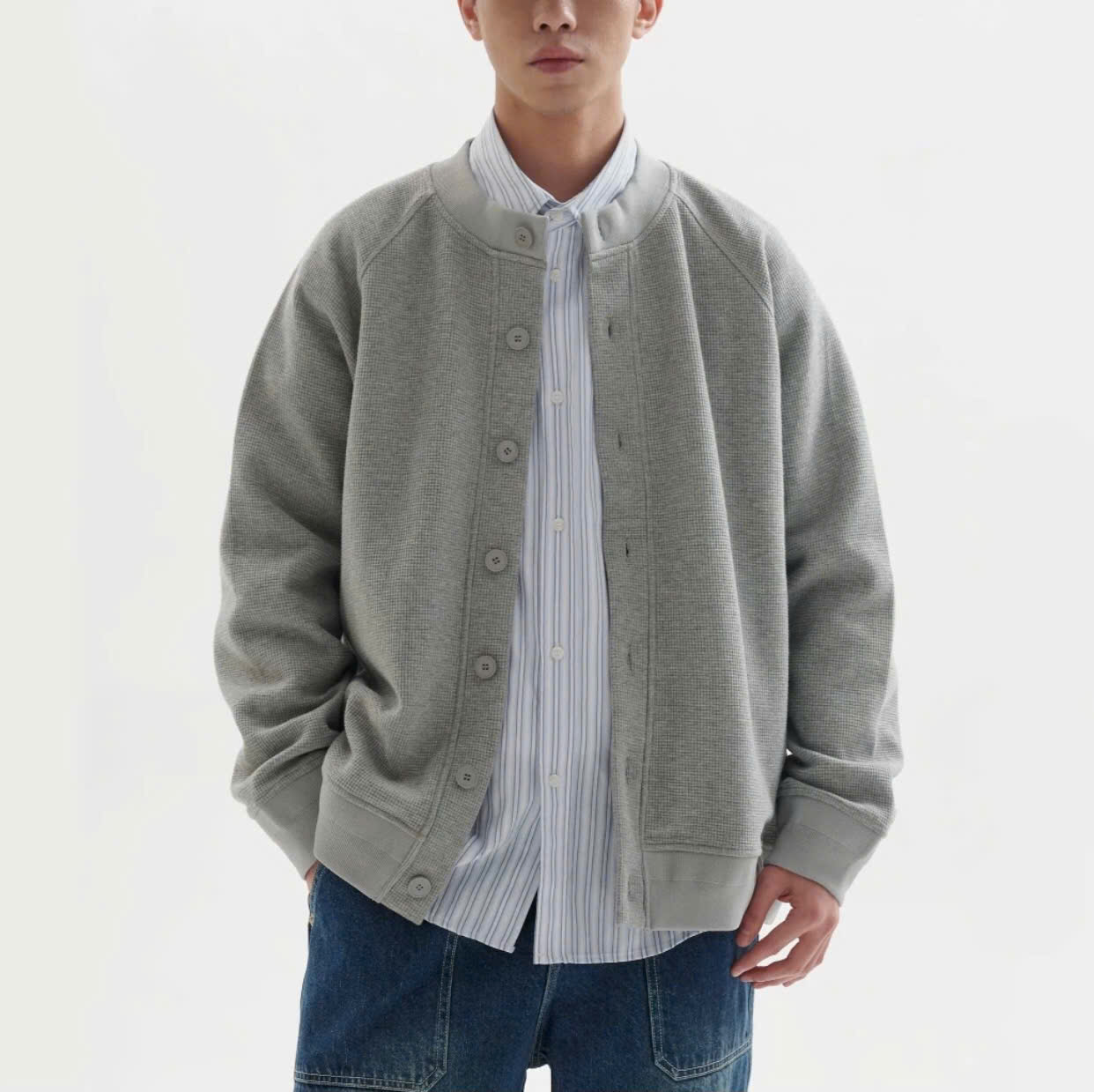Áo khoác Unisex Basic, chất tổ ong dày dặn, Áo khoác nam đẹp, kiểu dáng basic Nam Nữ mặc được, kiểu trẻ trung, NeSa Shop T55