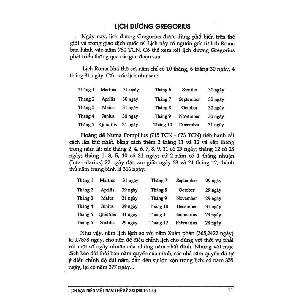 Sách - Lịch Vạn Niên Việt Nam Thế Kỷ XXI (2001 - 2100)