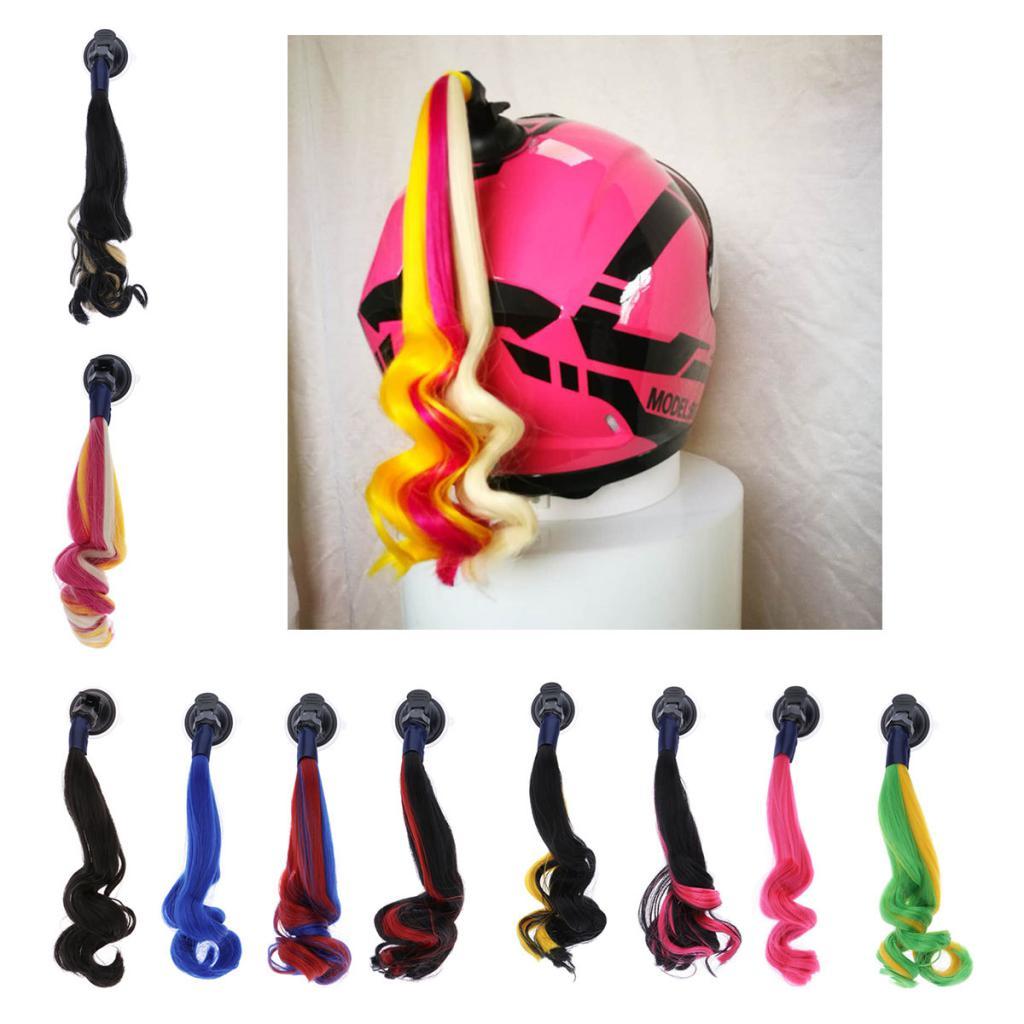 Helmet Braids Ponytail Motorcycle Helmet Curly Wig