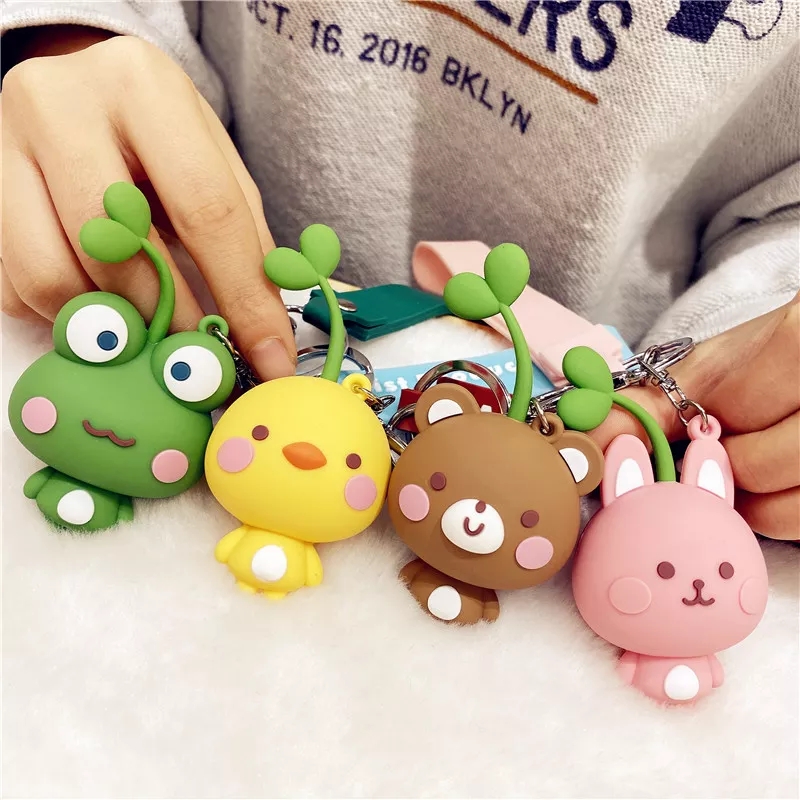 Móc chìa khóa xe máy hình Chú Ếch, Gà, Gấu,Thỏ ngộ nghĩnh, dễ thương, phụ kiện túi xách, balo, cặp sách, túi đựng