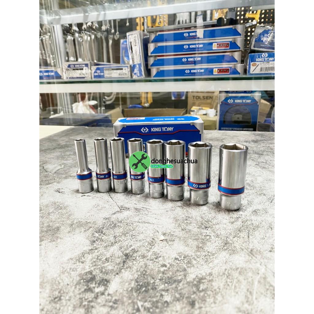 Đầu tuýp dài 3/8 Kingtony model 3235 dài 63mm đầy đủ các size 8-19mm