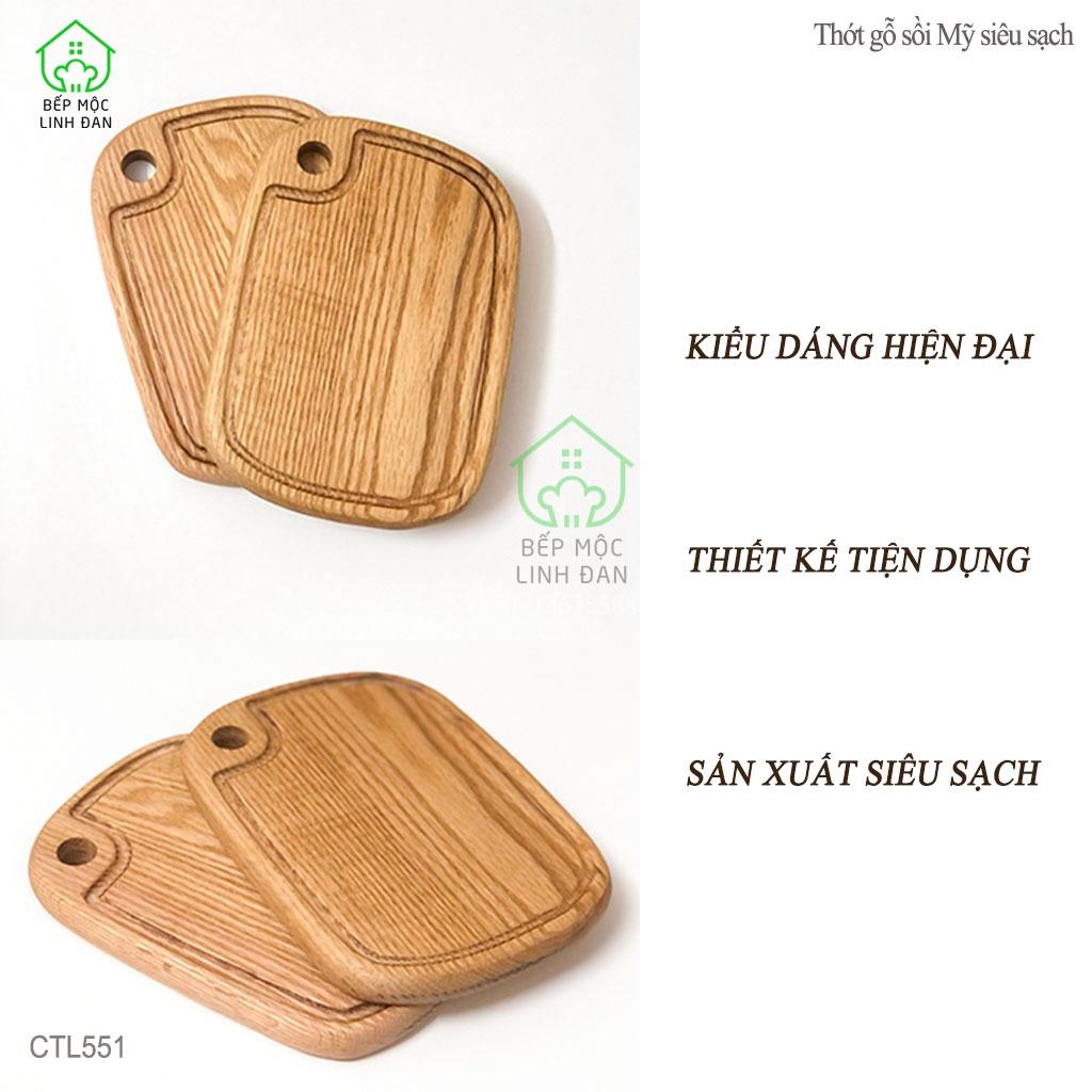 Khay/thớt gỗ sồi Mỹ siêu sạch_Kiểu dáng siêu xinh (16cm x 22cm)