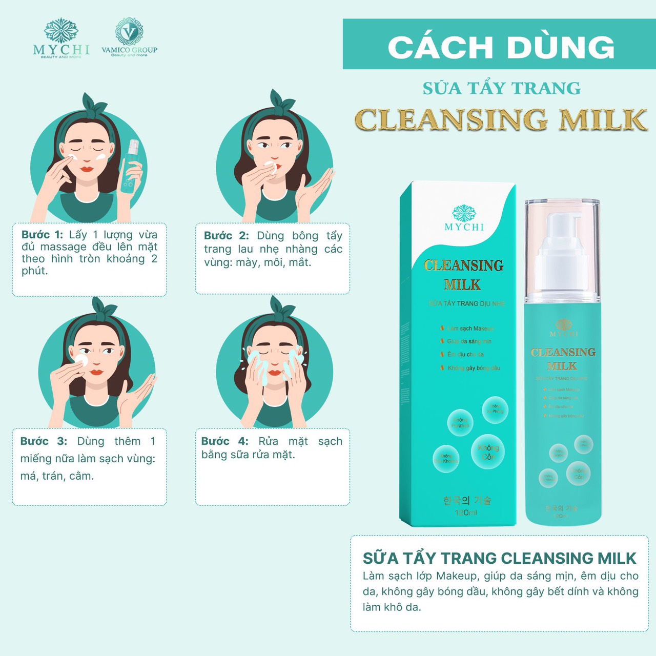 Sữa tẩy trang Mychi Cleansing Milk chính hãng