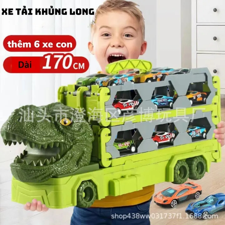 Mô Hình Xe Tải Khủng Long Vận Chuyển Xe Ô Tô Nhỏ