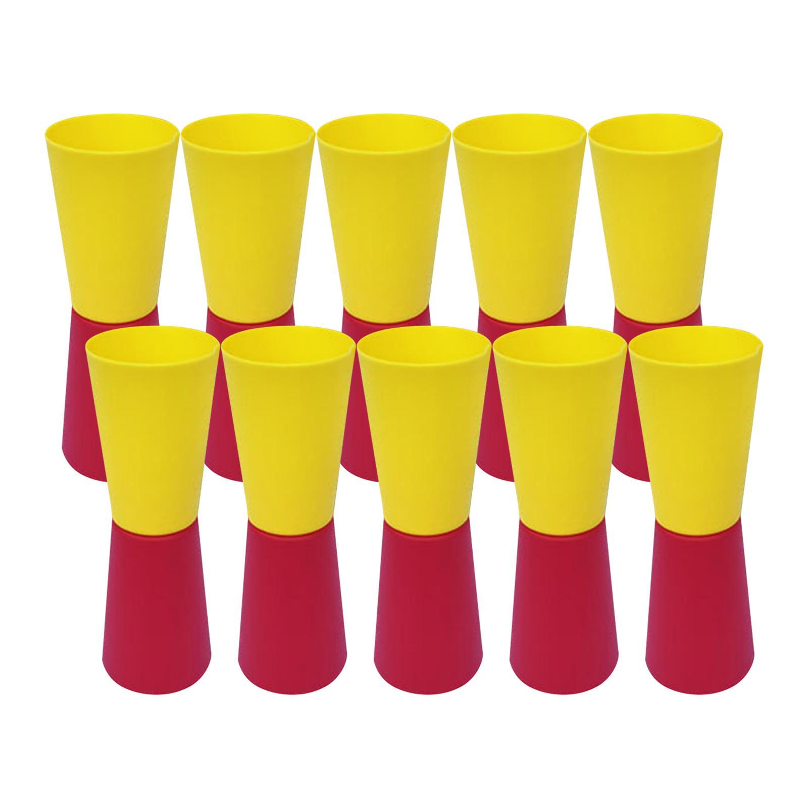 10 Pieces Flip Cups Speed Agility Training Aid for Kindergarten Gym with Net