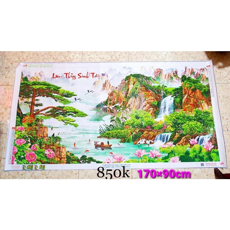 Tranh đính đá phong cảnh lưu thuỷ sinh tài DF 628