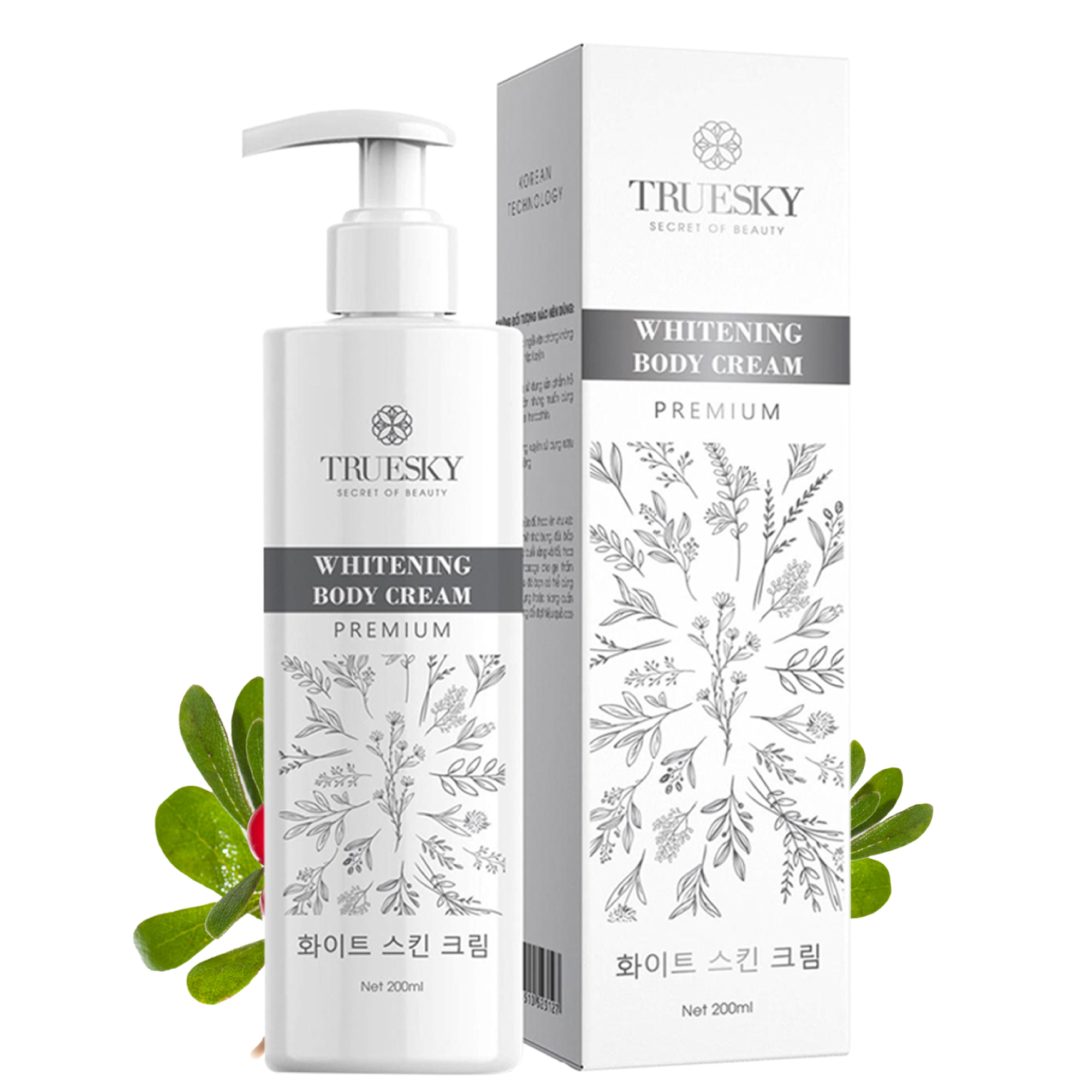 Bigsize - Kem ủ trắng toàn thân Truesky Whitening Body Cream chiết xuất rễ cây cam thảo 200g