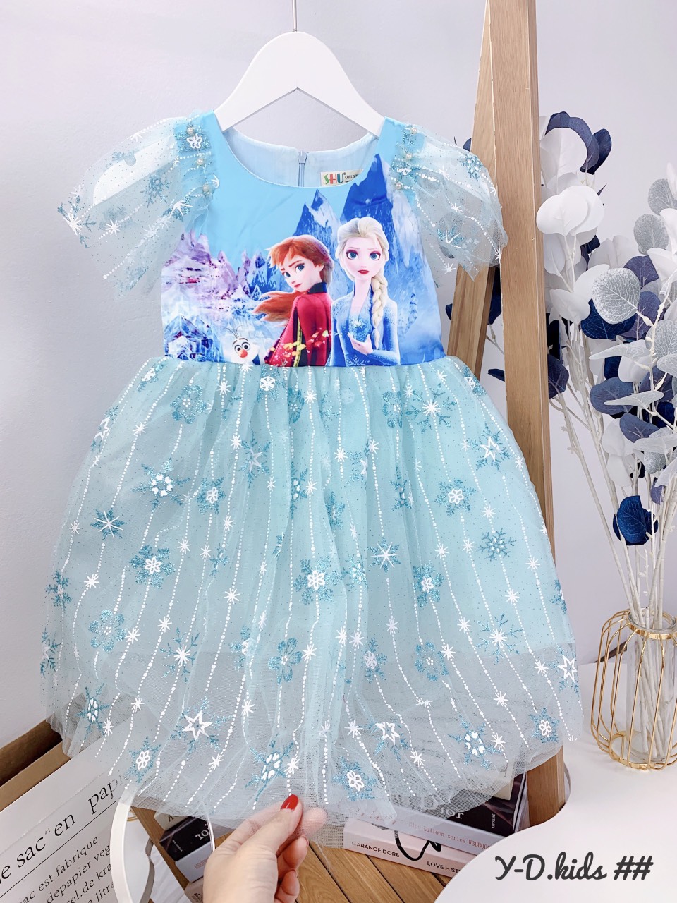 Đầm elsa bé gái cánh tiên