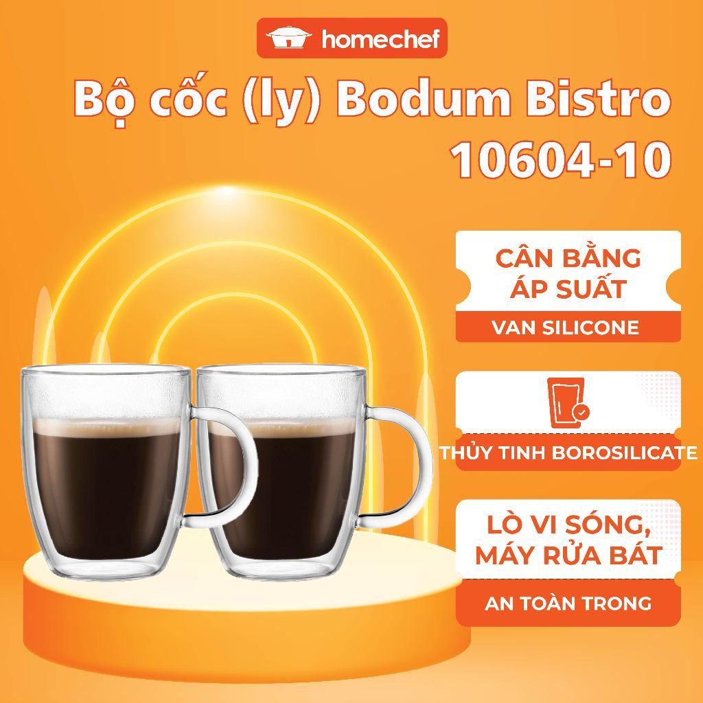 Bộ 2 cốc (ly) thủy tinh 2 lớp Bodum Bistro 10604-10, dung tích 300ml | Hàng chính hãng
