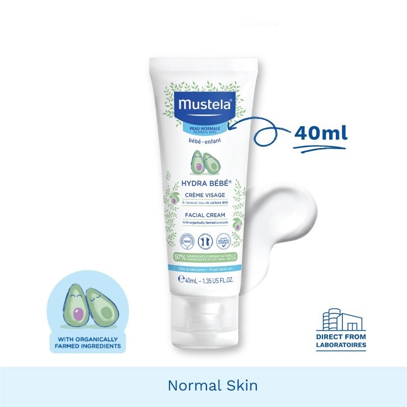 Kem Dưỡng Da Mặt Cho Trẻ Sơ Sinh & Em Bé Da Thường Mustela HYDRA BÉBÉ FACIAL CREAM 40ML