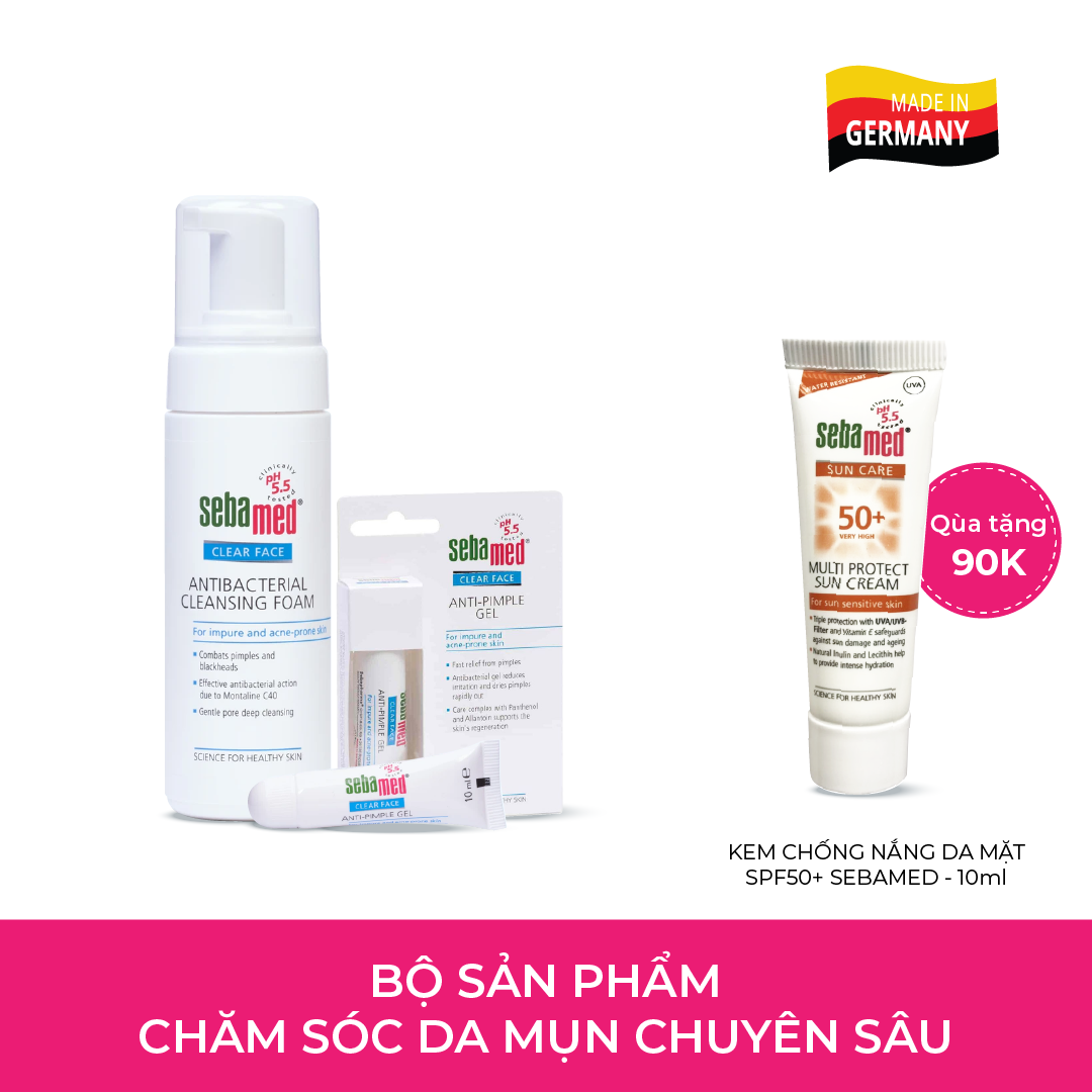 Bộ sản phẩm chăm sóc da mụn chuyên sâu Sebamed