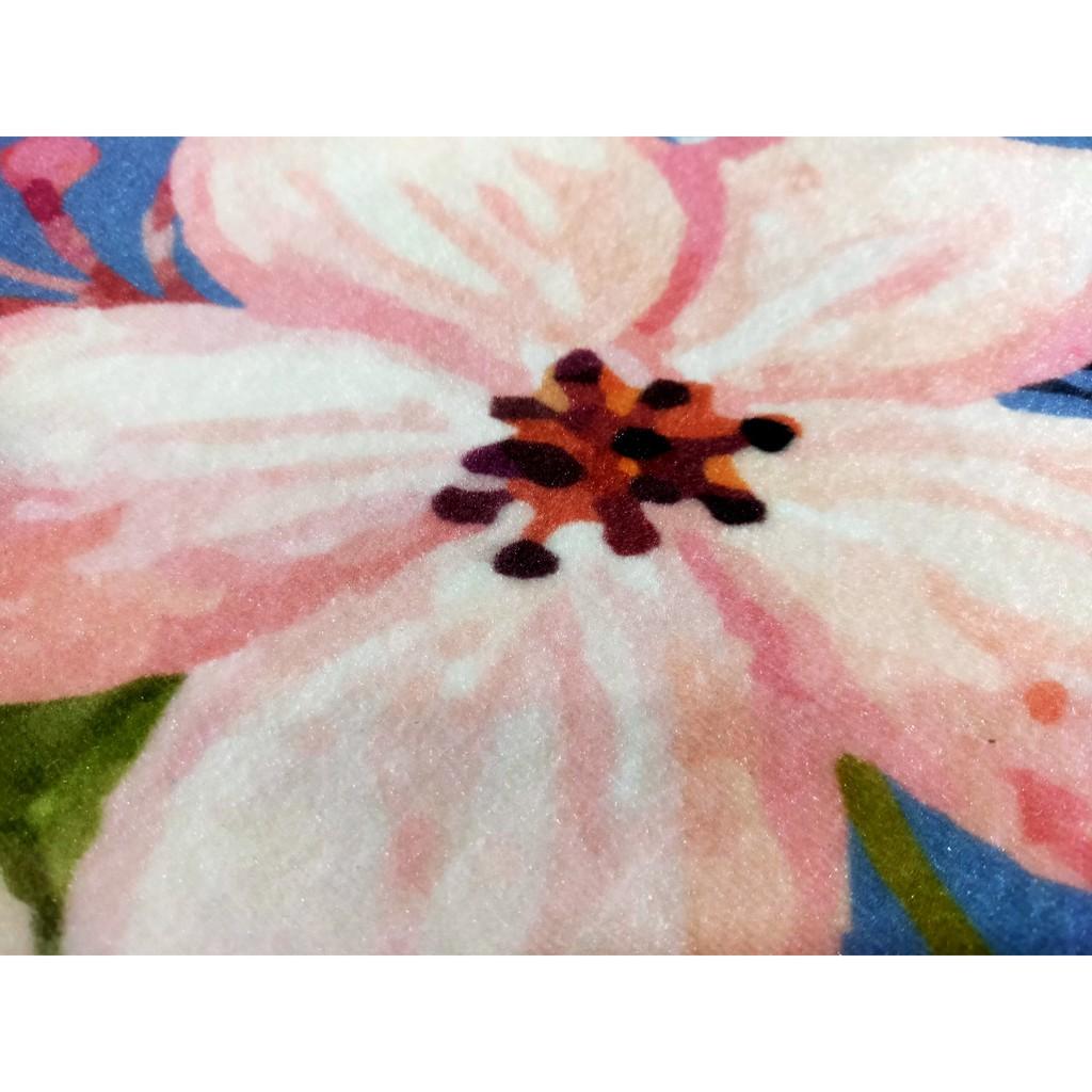 Tấm Lót Thấm Hút Nước Tiểu, Cai Tả Cho Bé - Giúp Bé Yêu Ngủ Ngon - Màu Xanh họa tiết hoa và chim, Kích thước 100*100 cm