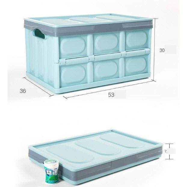 Thùng nhựa đựng đồ cho cốp xe ô tô có thể gấp xếp gọn có chốt gài | 30L + 55L + túi chống nước