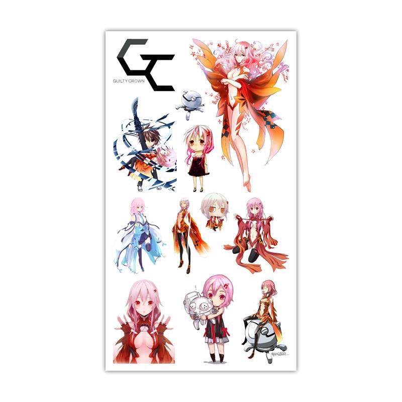 Set 5 Bảng hình xăm Guilty Crown Sticker Tattoo