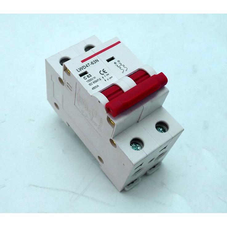 Bộ ngắt mạch 1 chiều DC 1000V LW 2P 16A/25A/32A/63A bảo vệ hệ thống điện 1 chiều chống quá tải át 1 chiều