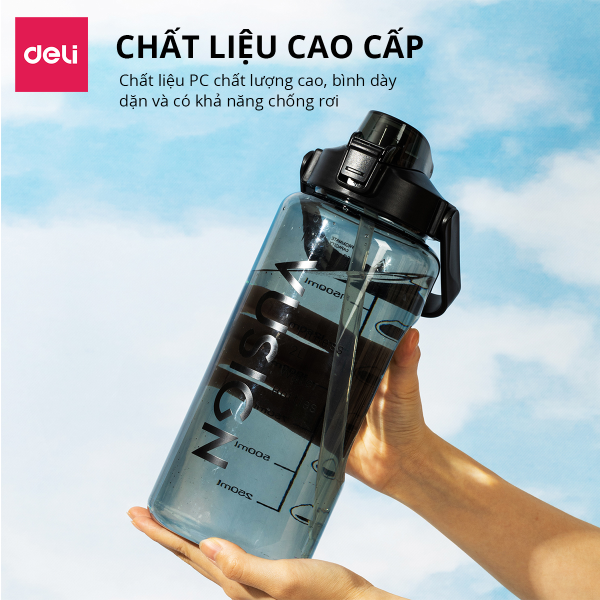 Bình Đựng Nước 2L Kèm Ống Hút Bao Bì Dễ Thương Có Vạch Báo Giờ Uống Nước Chia Lượng Nước Deli - Bình Nước 2 Lít Nhựa Cao Cấp An Toàn Đầy Đủ Kiểm Định Chất Lượng Phủ Hợp Bình Nước Thể Thao Cho Bé Tới Trường - VS818 VS819