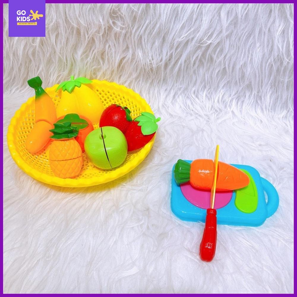 đồ chơi cắt hoa quả bằng nhựa nguyên sinh cho bé (kèm rổ)