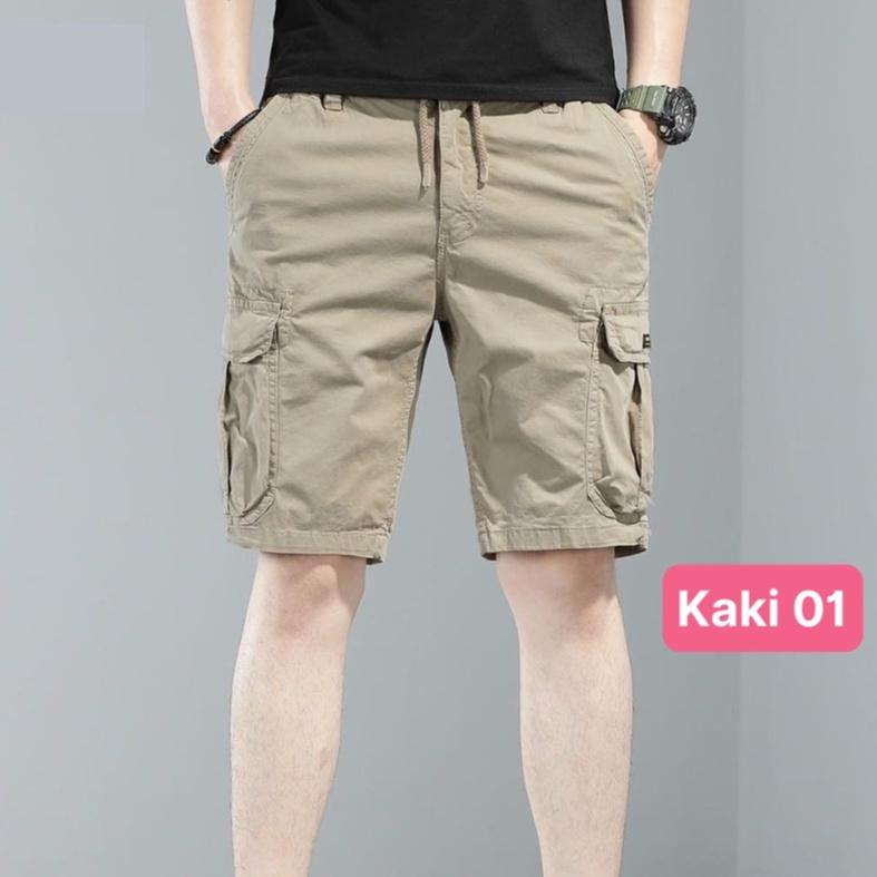 Quần short đùi kaki nam màu be trơn cao cấp kiểu dáng thể thao lửng, quần sóc nam đẹp Havado1 nhiều mẫu mới