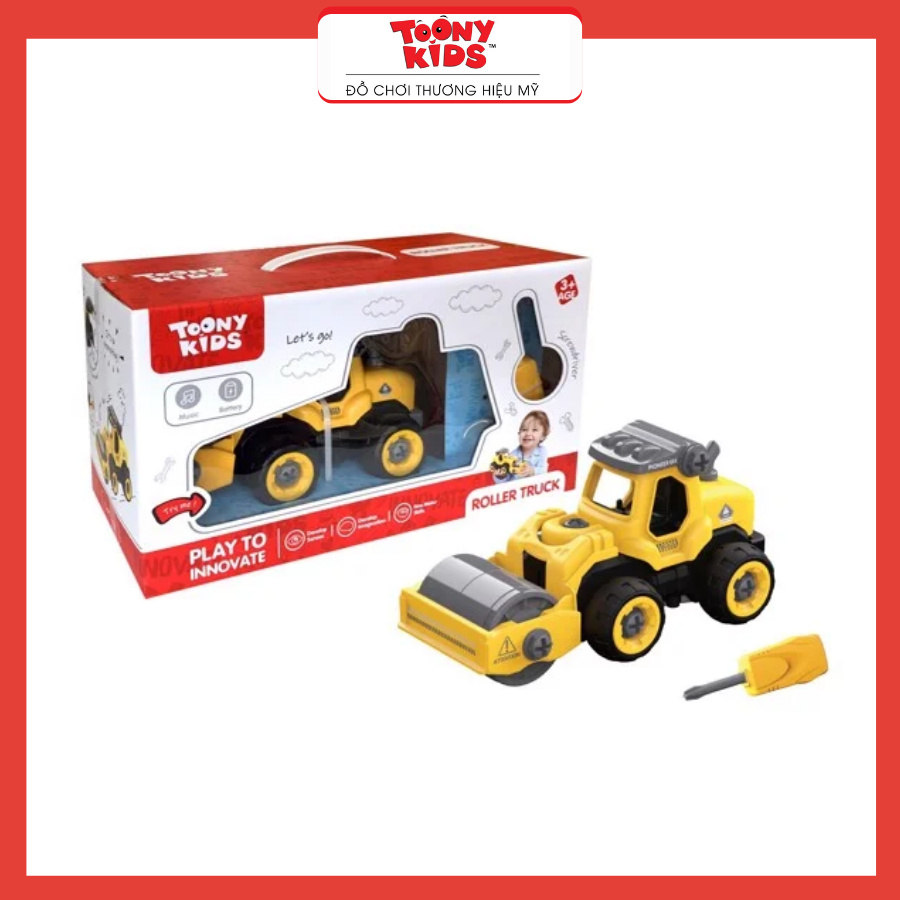 Đồ Chơi Xe Lu TOONYKIDS - Đồ Chơi Xe Lắp Ráp Cho Bé - Roller Truck TN049