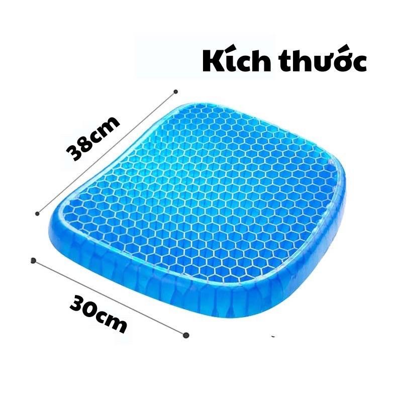 Đệm ngồi 3D cao cấp thoáng khí - Nệm lót ghế gel silicon tổ ong chống ê mông, mỏi lưng