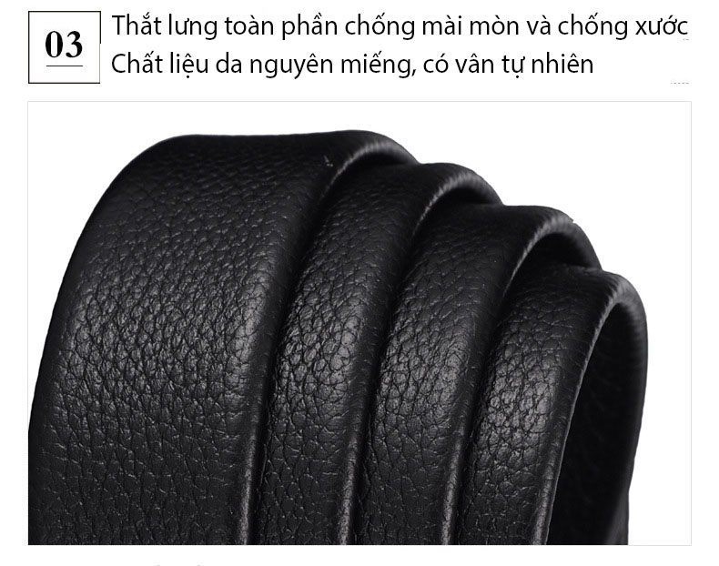 Thắt lưng/ dây nịt nam da bò cao cấp mã 74230DIE - Kiểu 7