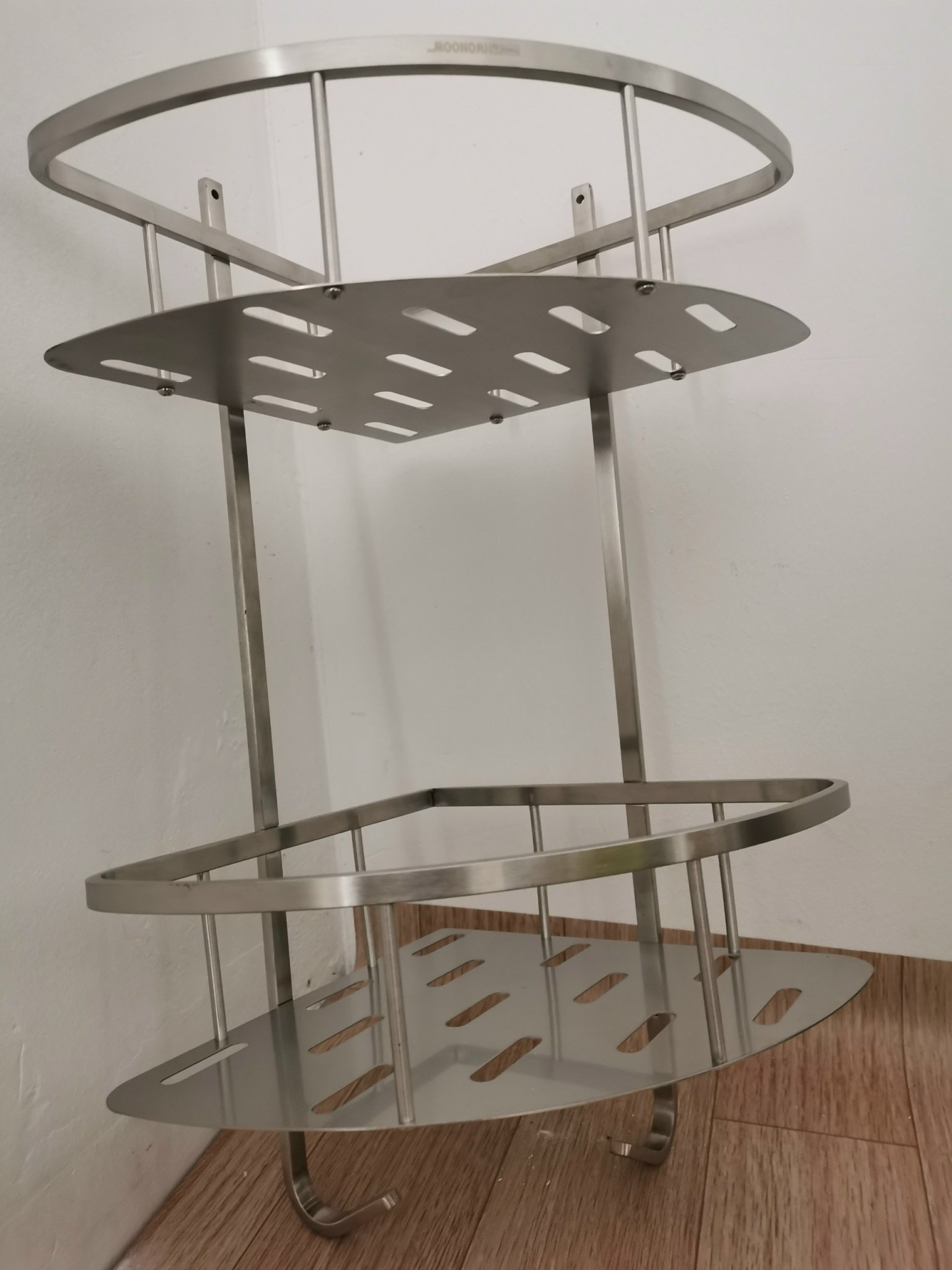 KỆ GÓC 2 TẰNG ĐỂ MỸ PHẨM PHÒNG TẮM INOX